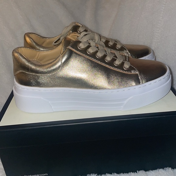 NWT J/SLIDES AMANDA Gold Metallic Sneaker - Picture 10 of 16